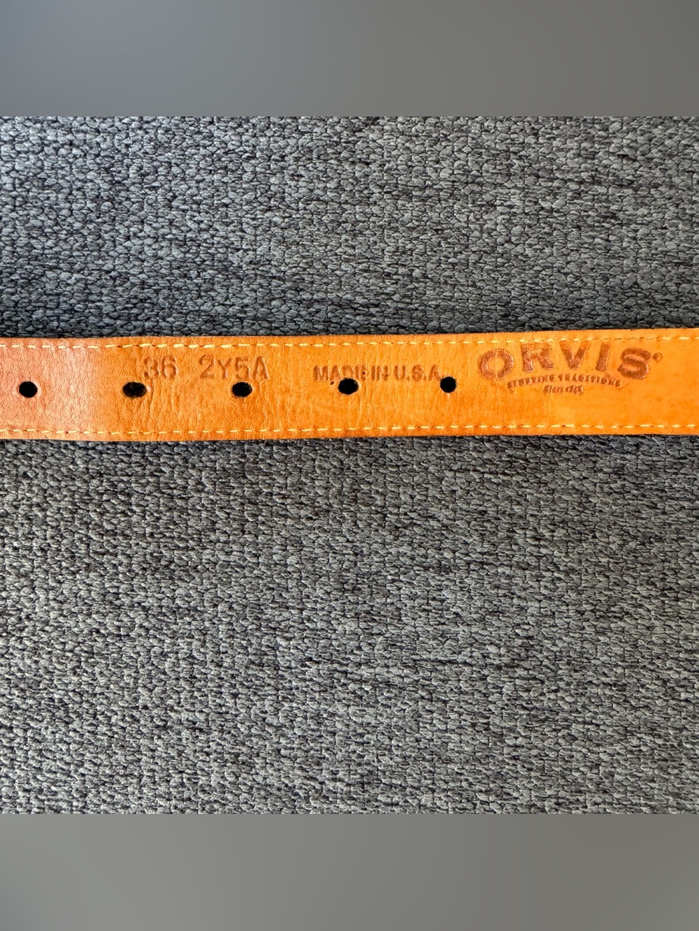 VTG Orvis Braided Brown Belt Leather Trim Brass Buckle Classic Business USA 36 - Picture 5 of 9